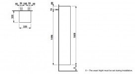 Пенал для ванної Laufen The New Classic 32х32х160 см петлі зліва МДФ/ДСП сірий H4060610856271