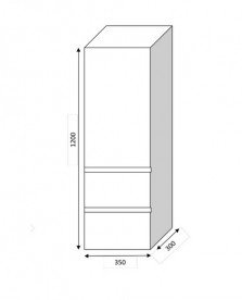 Пенал для ванної Marsan Adele 35х120 см МДФ графіт Adele35х120graphite