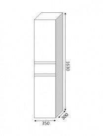 Пенал для ванной Marsan Adele 35х163 см МДФ графит Adele350graphite