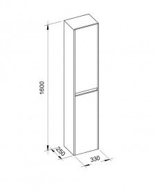Пенал для ванной Marsan Alexis 33х160 см МДФ графит Alexis330graphite