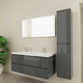 Пенал для ванной Marsan Alexis 33х160 см МДФ графит Alexis330graphite