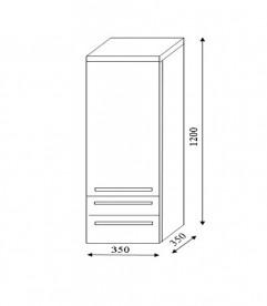 Пенал для ванной Marsan Alexandra 35х120 см МДФ графит Alexandra35х120graphite