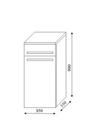 Пенал для ванної Marsan Alexandra 35х90 см МДФ графіт Alexandra35х90graphite