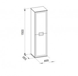 Пенал для ванної Marsan Amande 40х150 см МДФ чорний Amande400black