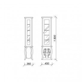 Пенал для ванной Marsan Arlette 45х180 см МДФ белый/золото Arlette450goldr