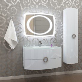 Пенал для ванної Marsan Beatrice 35x150 МДФ білий Beatrice35x150белий