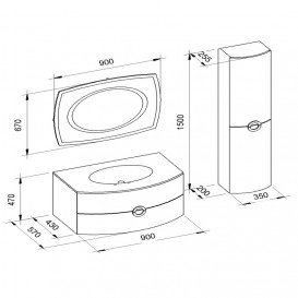 Пенал для ванної Marsan Beatrice 35x150 МДФ білий Beatrice35x150белий