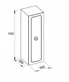 Пенал для ванной Marsan Charlottae 35х150 см МДФ белый Charlottae350white