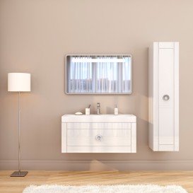 Пенал для ванної Marsan Charlottae 35х150 см МДФ білий Charlottae350white