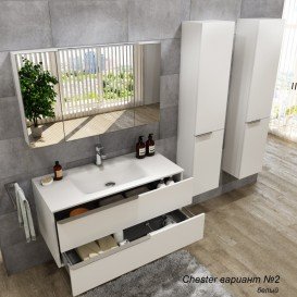 Пенал для ванної Marsan Chester 35х160 см МДФ білий Chester35х160white