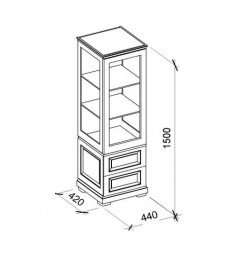 Пенал для ванної Marsan Desiree 44х150 см дерево венге Desiree440