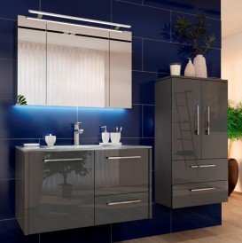 Пенал для ванной Marsan Felix 122х60х35 универсальный МДФ графит Felix122х60x35графит