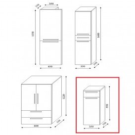 Пенал для ванной Marsan Felix 95x35x35 левый/правый МДФ белый Felix95x35x35белый