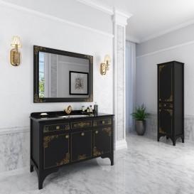 Пенал для ванної Marsan Jacqueline 49х180 см дерево/МДФ чорний/золото Jacqueline490blackg