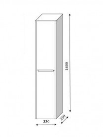 Пенал для ванной Marsan Louise 33х160 см МДФ белый/графит Louise33х160w/g