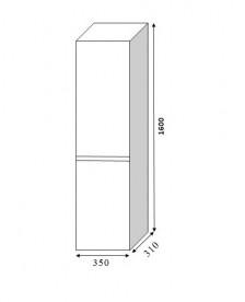 Пенал для ванной Marsan Marshall 35х160 см МДФ меланж Marshall350melange