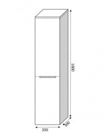 Пенал для ванной Marsan Martin 35х160 см МДФ бисмарк Martin35х160bismarck