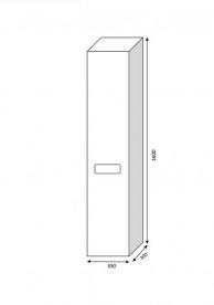 Пенал для ванної Marsan Modeste 35х160 см з кошиком МДФ білий Modeste35х160white-k