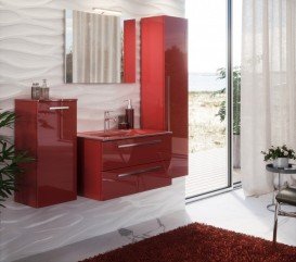 Пенал для ванной Marsan Oscar 1600 левый/правый МДФ кармин Oscar1600кармин-1