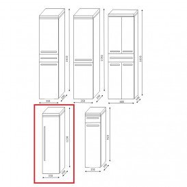 Пенал для ванной Marsan Pascal 123x35x35 правый/левый МДФ графит Pascal123x35x35графит