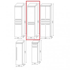 Пенал для ванної Marsan Pascal 159x35x35 правий/лівий МДФ білий Pascal159x35x35белый
