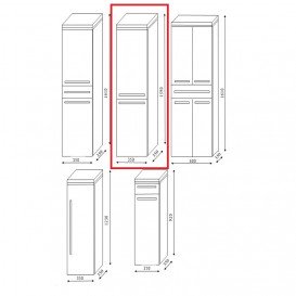 Пенал для ванної Marsan Pascal 159x35x35 правий / лівий з кошиком МДФ білий Pascal159x35x35белый-1