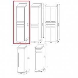 Пенал для ванной Marsan Pascal 161x35x35 правый/левый МДФ графит Pascal161x35x35графит