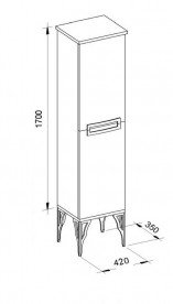 Пенал для ванной Marsan Sabrine 42х170 см МДФ белый/золото SABRINEбелый/золото
