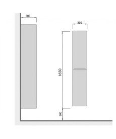 Пенал для ванної кімнати Мойдодир Octavio П-33-А 33х30х165 см ДСП/МДФ білий глянець 00-0006759