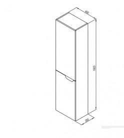Пенал для ванної кімнати Ravak SB Classic II 400 L МДФ білий/білий X000001472