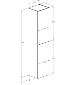Пенал для ванной Roca Extra подвесной 40х35,2х180 см ДСП белый матовый A857956529