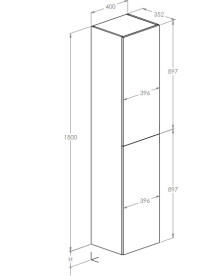 Пенал для ванной Roca Extra подвесной 40х35,2х180 см ДСП орех Lincoln A857956540
