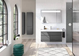 Пенал для ванной Villeroy & Boch Collaro 40,4x153,8х34,9 см петли слева МДФ глянцевый серый C03300FP