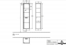 Пенал для ванной Villeroy & Boch Collaro 40,4x153,8х34,9 см петли справа ДСП мягкий серый C036D1VK