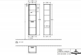 Пенал для ванной Villeroy & Boch Collaro 40,4x153,8х34,9 см петли справа ДСП мягкий серый C036D1VK