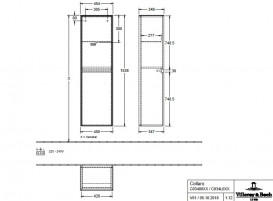Пенал для ванной Villeroy & Boch Collaro 45,4x153,8х34,9 см петли слева ДСП матовый белый C03400MS