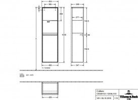 Пенал для ванной Villeroy & Boch Collaro 45,4x153,8х34,9 см петли справа ДСП каменный дуб C03401RK
