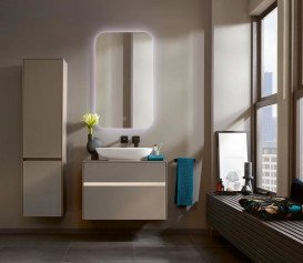 Пенал для ванної Villeroy & Boch Collaro 40,4x153,8х34,9 см петлі зліва з підсвічуванням ДСП трюфель сірий C033L0VG