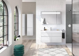 Пенал для ванної Villeroy & Boch Collaro 40,4x153,8х34,9 см петлі з підсвіткою ДСП матовий білий C033L1MS