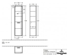 Пенал для ванной Villeroy & Boch Collaro 40,4x153,8х34,9 см петли слева с подсветкой ДСП дуб канзас C035LDRH