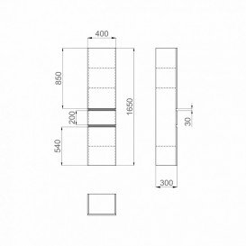 Пенал підвісний Sanwerk Amata Air правий МДФ білий MV0000787