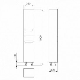 Пенал напольный Sanwerk Era правый с корзиной МДФ белый MV0000411