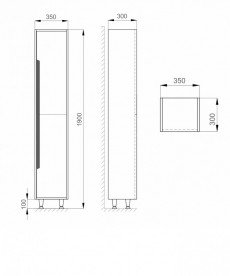 Пенал напольный Sanwerk Greta правый МДФ белый MV0000304
