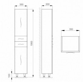 Пенал підлоговий Sanwerk Mindal правий МДФ білий MV0000431