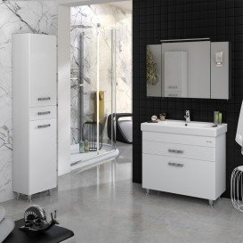 Пенал напольный Sanwerk Sierra правый МДФ белый MV0000453