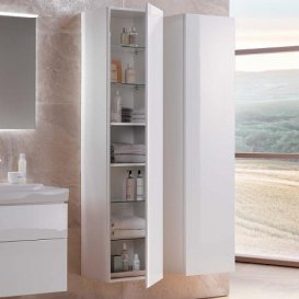 Пенал подвесной Geberit Xeno² 40х170 см с одной дверью и внутренним зеркалом ДСП белый/высокоглянцевое покрытие 500.503.01.1