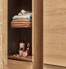 Пенал подвесной Hansgrohe Xelu Q 40х35 см петли слева МДФ натуральный дуб ручка хром 54137000