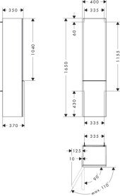 Пенал подвесной Hansgrohe Xelu Q 40х35 см петли слева МДФ темный орех ручка хром 54138000