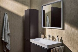 Пенал підвісний Hansgrohe Xelu Q 40х35 см петлі праворуч МДФ сірий матовий ручка хром 54140000