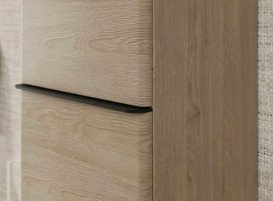 Пенал подвесной Hansgrohe Xelu Q 40х35 см петли справа МДФ натуральный дуб ручка матовый черный 54141670